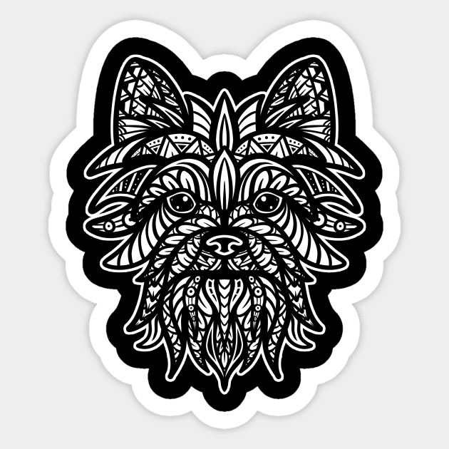 Yorkshire Dog Tribal Sticker by Barabarbar artwork